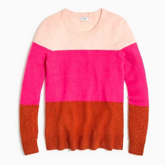 J.Crew Colorblock crewneck sweater in extra-soft yarn - Picture 1 of 7